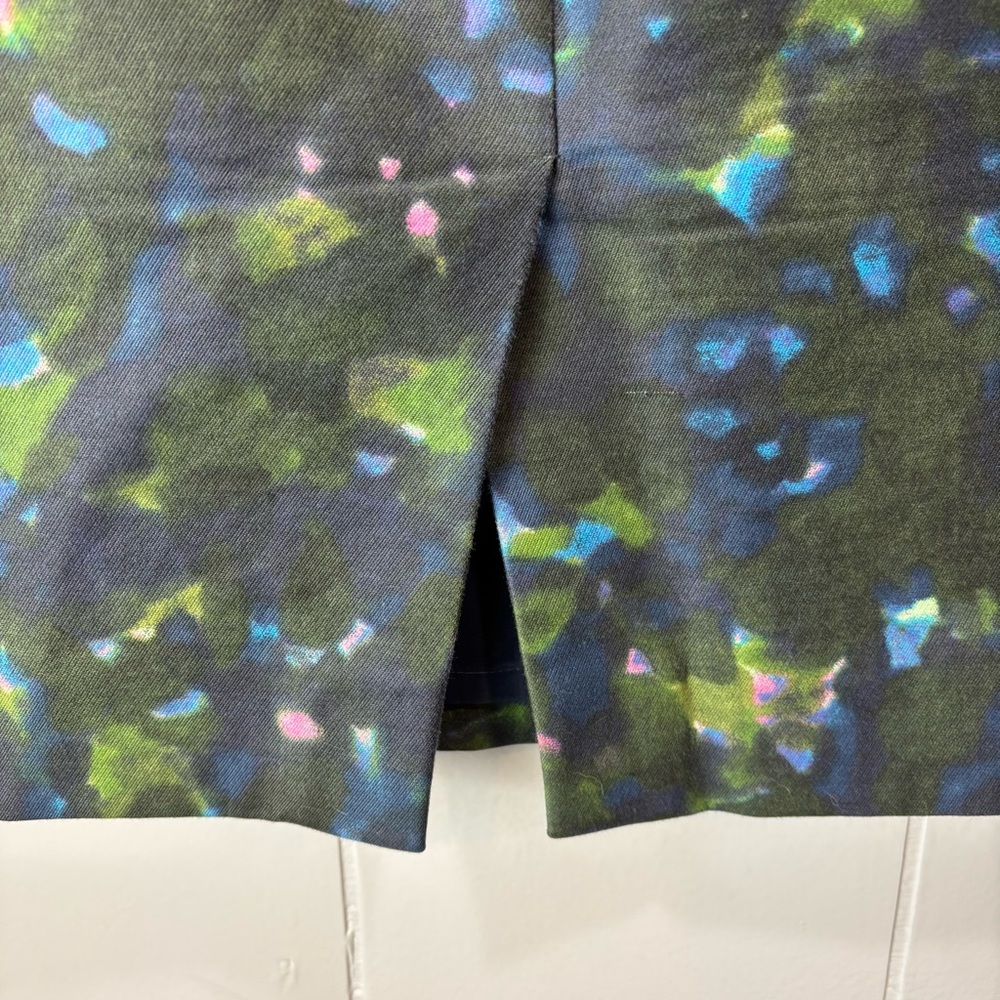 J.Crew No. 2 Pencil skirt blue green Gardenshade watercolor floral print sz 12 - Picture 4 of 11